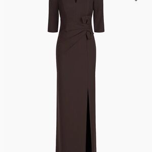 Kay Unger Priscilla Crepe Bow Column Gown